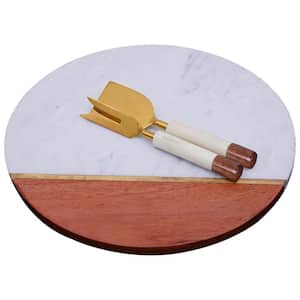 Amelia 12 in. W x 12 in. H x 1 in. D Round Natural/White Other Cheese Boards (Set of 4)