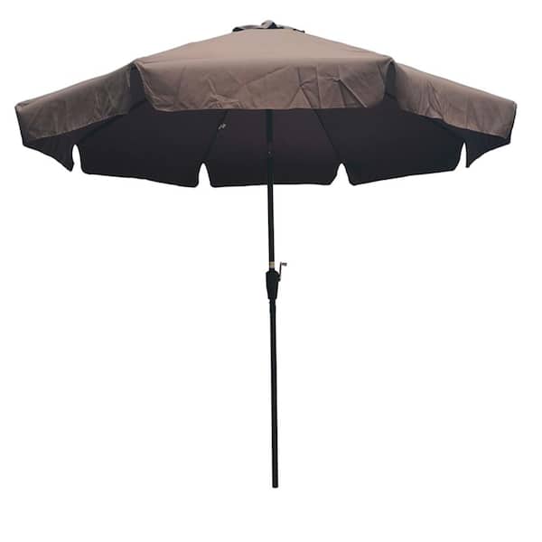 Unbranded 10 ft. Steel Pole Patio Market Round Umbrella in Chocolate