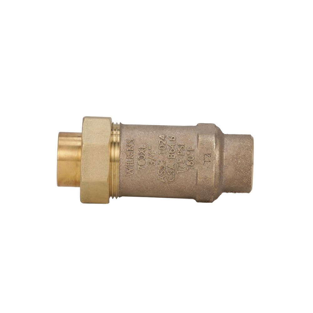 Wilkins 700XL Dual Check Valve with 3/4 in. Female Union Inlet x 3/4 in.  Male Outlet 34UFX34F-700XL The Home Depot