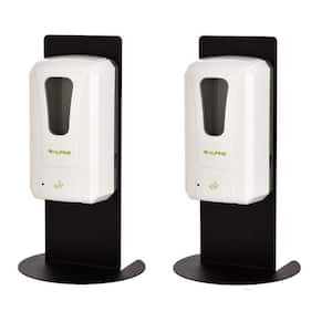 40 oz. Automatic Gel Sanitizer Dispenser in White with Black Tabletop Stand (2-Pack)