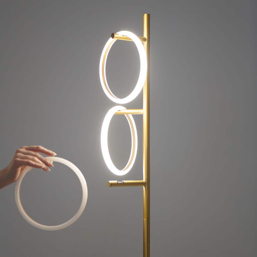 Saturn Antique Brass 66" Kids' 3-Way Dimming LED Floor Lamp