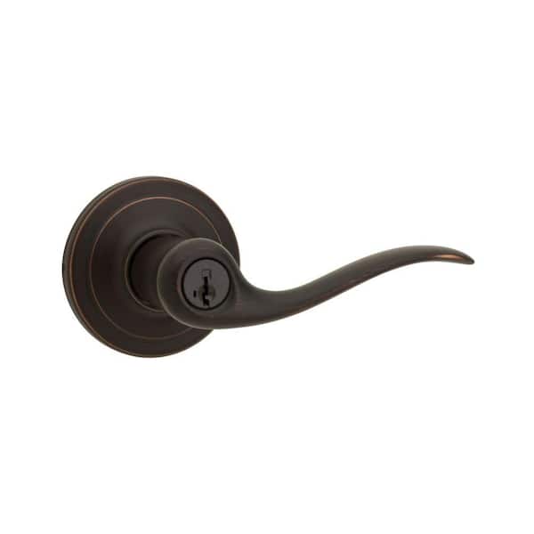 Kwikset Tustin Venetian Bronze Exterior Entry Door Handle Featuring SmartKey Security