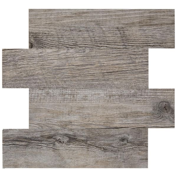 Aspect Silver Wood 12.79 in. x 13.58 in. Vinyl Composite Peel and Stick Backsplash (1.21 sq. ft./1-Pack)