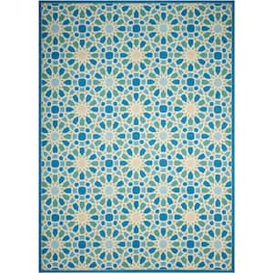 Starry Eyed Porcelain 8 ft. x 11 ft. Geometric Modern Indoor/Outdoor Patio Area Rug