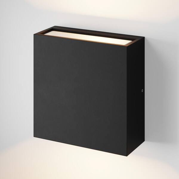 Vidalite Orion 5.5in Black Outdoor Up/Down Lantern Wall Sconce, Hardwired Integrated LED, 3000K, 1050 Lumens, ETL and cETL