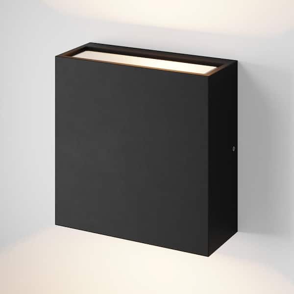 Vidalite Orion 5.5in Black Outdoor Up/Down Lantern Wall Sconce, Hardwired Integrated LED, 3000K, 1050 Lumens, ETL and cETL