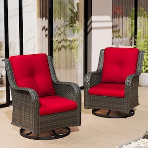 22 in. x 24 in. Outdoor Lounge Chair Replacement Cushion Set in Red