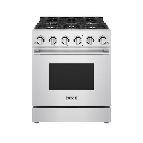 Builder Model 30 in. 5 cu. ft. 5 Burners Freestanding Gas Range in Stainless Steel with Convection and Drawer