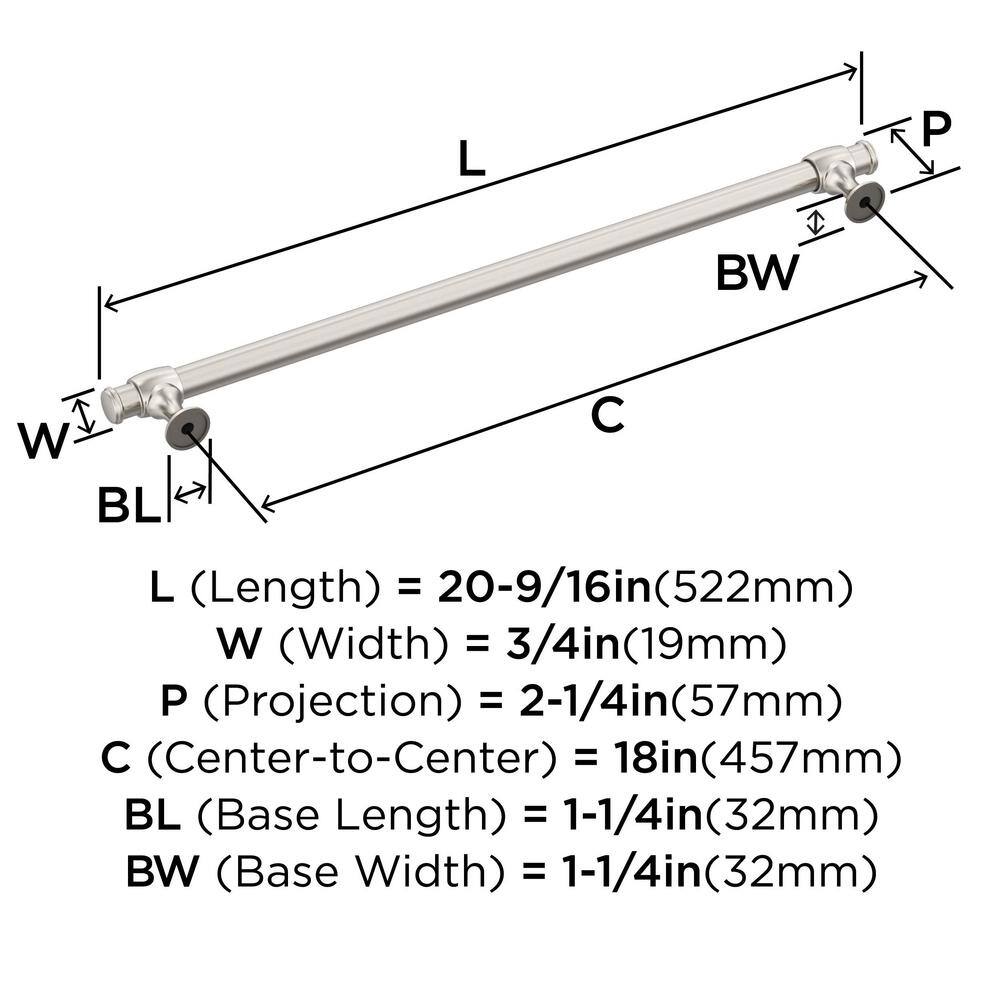 Winsome 18-inch Brushed Satin Nickel Appliance Pull with Mounting Hardware