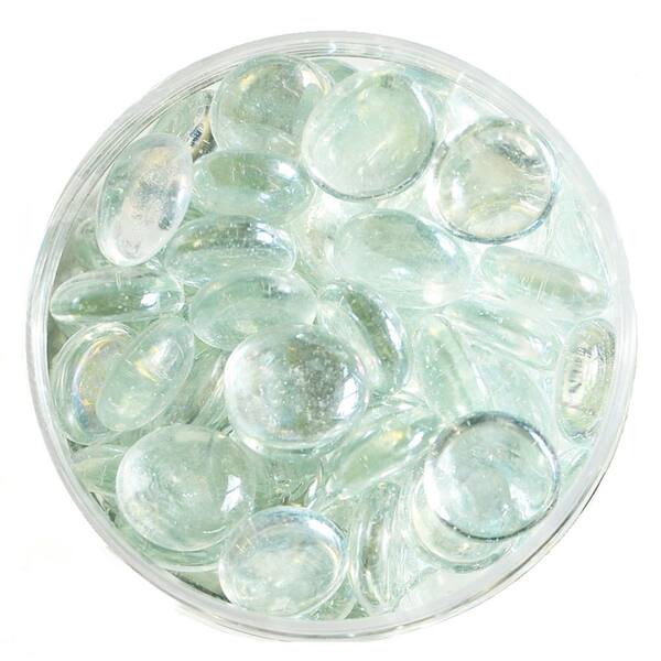 White Glass Flat Gem Stone Vase Filler