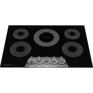 Gallery 30 in. Radiant Electric Cooktop in Black Stainless Steel with 5 Burner Elements, including Dual Burner