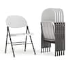 Carnegy Avenue Mirra Granite White Plastic Folding Chairs (Set of 6) CGA-RB-14193-GR-HD