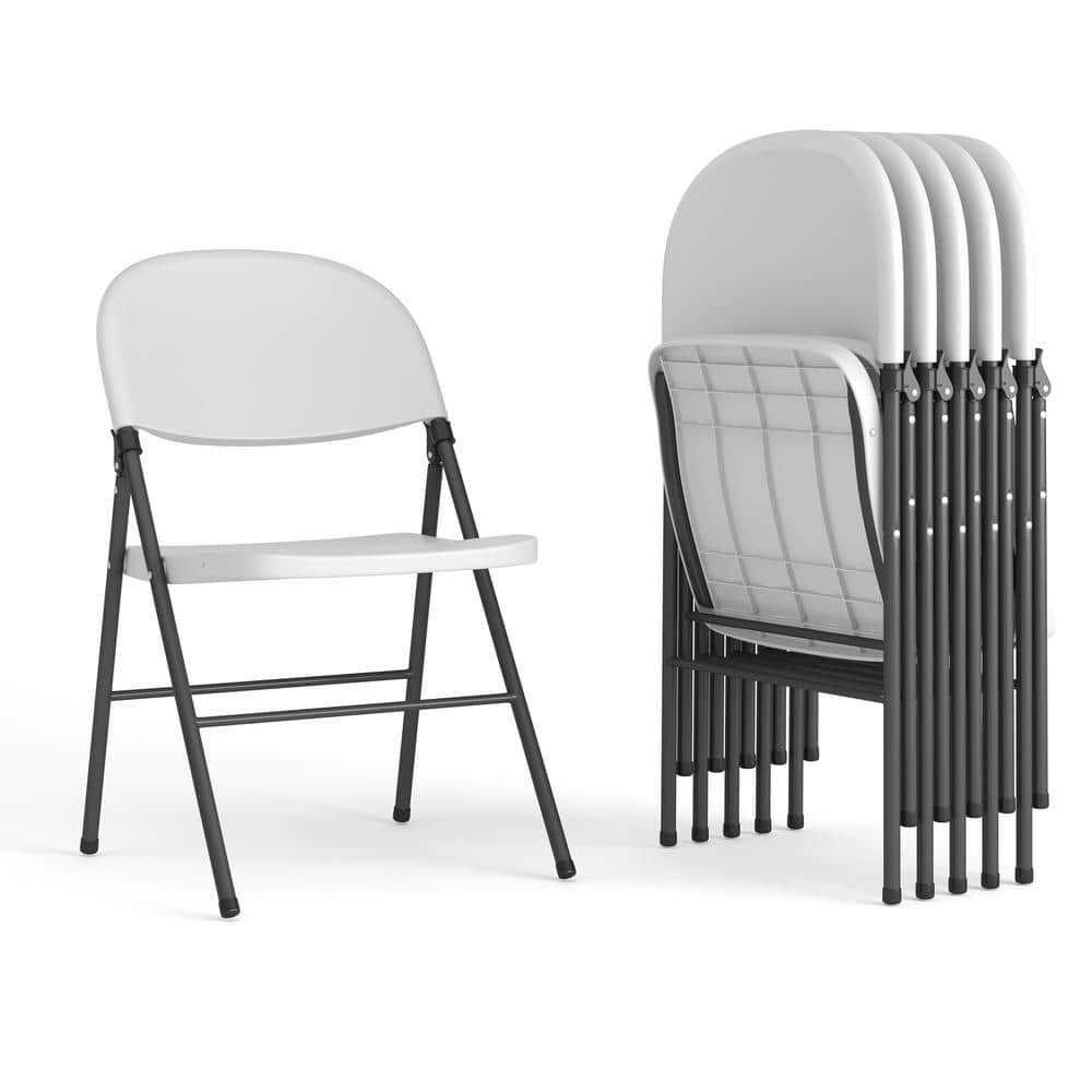 Carnegy Avenue Mirra Granite White Plastic Folding Chairs (Set of 6 ...