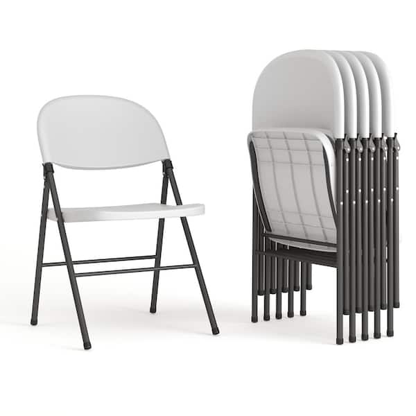 Carnegy Avenue Mirra Granite White Plastic Folding Chairs (Set of 6)
