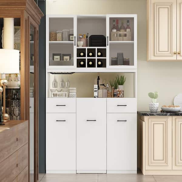 FUFU&GAGA 6-door Kitchen Pantry Cabinet Storage Hutch with