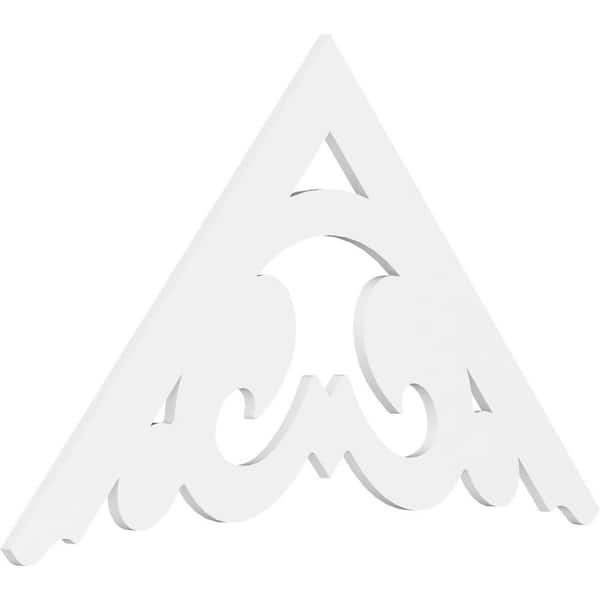 Pitch Preston 1 in. x 60 in. x 37.5 in. (14/12) Architectural Grade PVC Gable Pediment Moulding