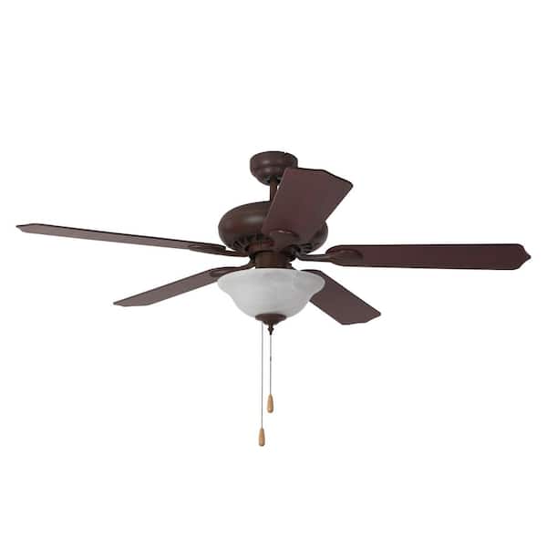Yosemite Home Decor Whitney 52 in. Dark Brown Ceiling Fan with 3-Light and 72 in. Lead Wire