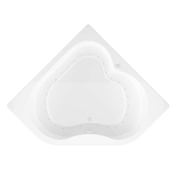Beryl Series 84 in. x 62 in. Neo Angle Air Bathtub with Center Drain and Aromatherapy Bubbles in Glossy Smooth White