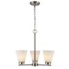 Bel Air Lighting Fifer 3-Light Brushed Nickel Chandelier Light Fixture with Frosted Glass Shades 71805-3 BN