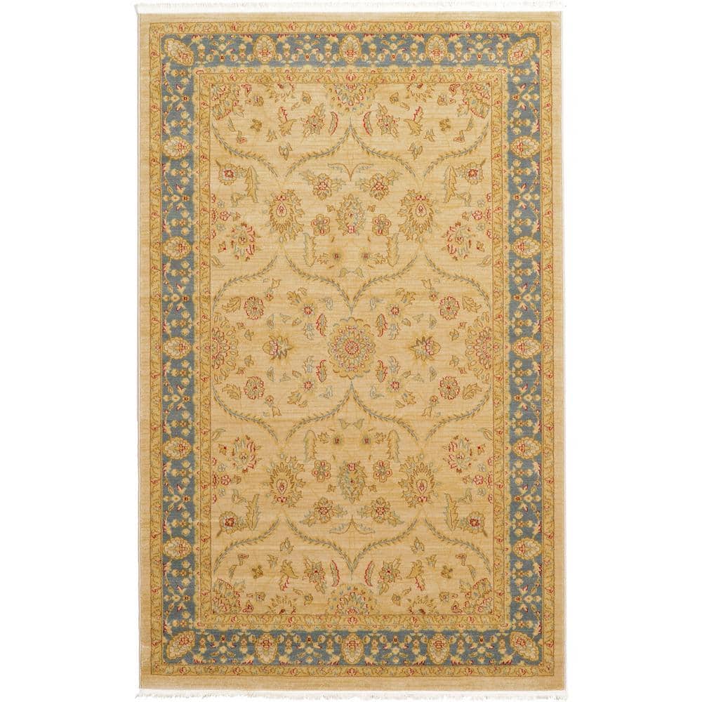 Unique Loom Edinburgh Tansy Beige 5' 0 x 8' 0 Area Rug 3114413 The