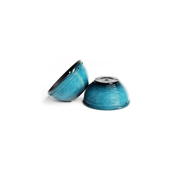 10 in. Iron Hanging Planter with Drainage Hole & Plug Glazed Hanging Baskets Flower Pots for Garden, Home, Blue