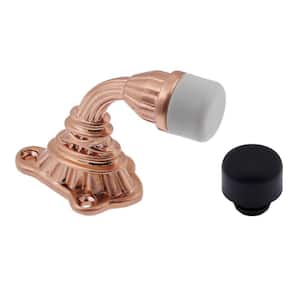 Solid Brass Ribbon and Reed Crane Door Stop in Bright Copper