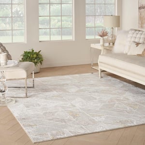 Glam Ivory/Multi 8 ft. x 10 ft. Abstract Contemporary Area Rug