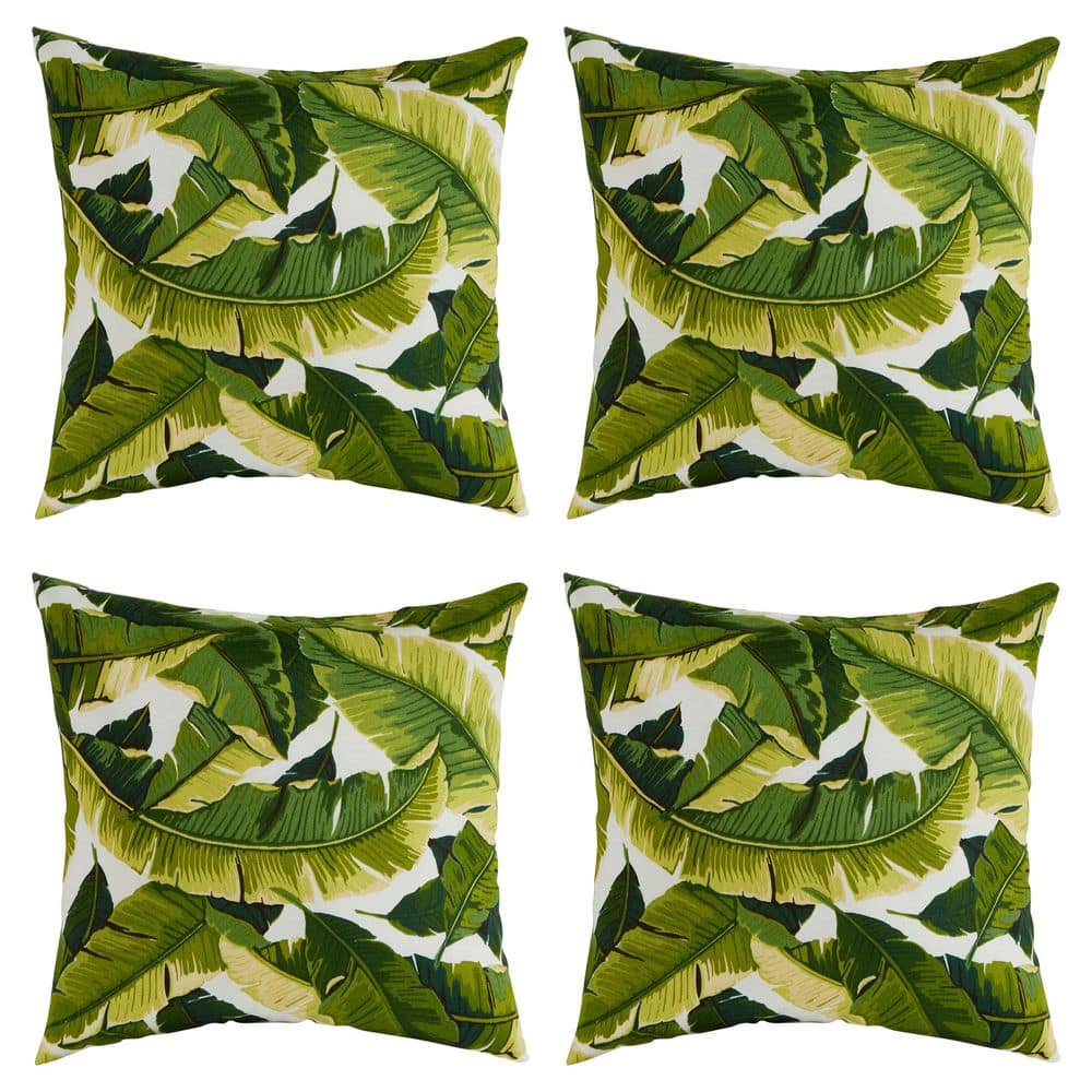 Palm Leaves White Square Outdoor Throw Pillow (4-Pack) price history on PriceWatchPro