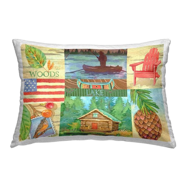 Stupell Industries Summer Lake Collage Outdoor Printed Throw Pillow by Andrea Tachiera