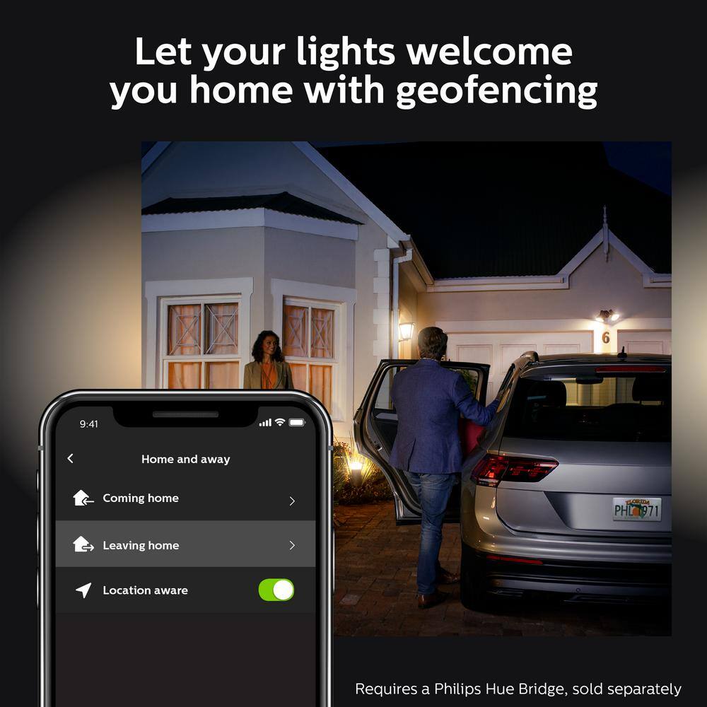 Philips Hue Lily Black Outdoor Smart Spot Light Base Kit 3-Pack