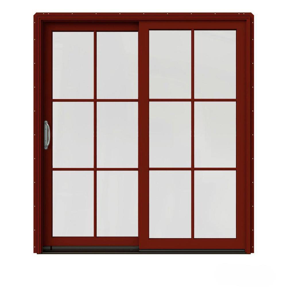 JELD-WEN 72 in. x 80 in. W-2500 Contemporary Red Clad Wood Left-Hand 6 ...