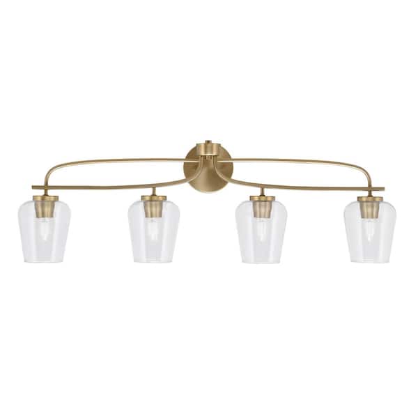 Unbranded Olympia 36.75 in. 4-Light New Age Brass Vanity Light