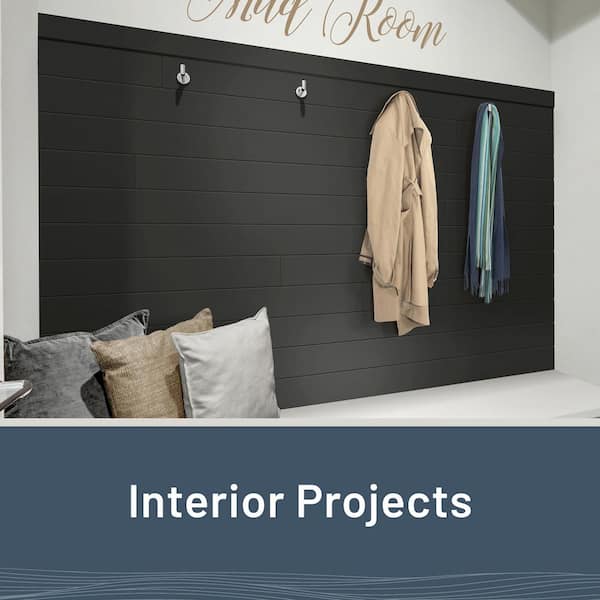 1 in. x 4 in. x 8 ft. Timeless Midnight Black Smooth Painted Wood Pine Trim Board (4-Pack)