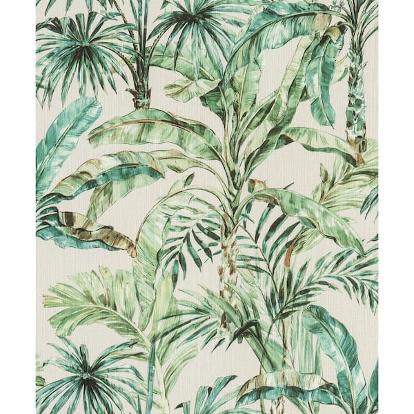 Advantage Calle Green Tropical Textured Non-Pasted Non-Woven Wallpaper Sample