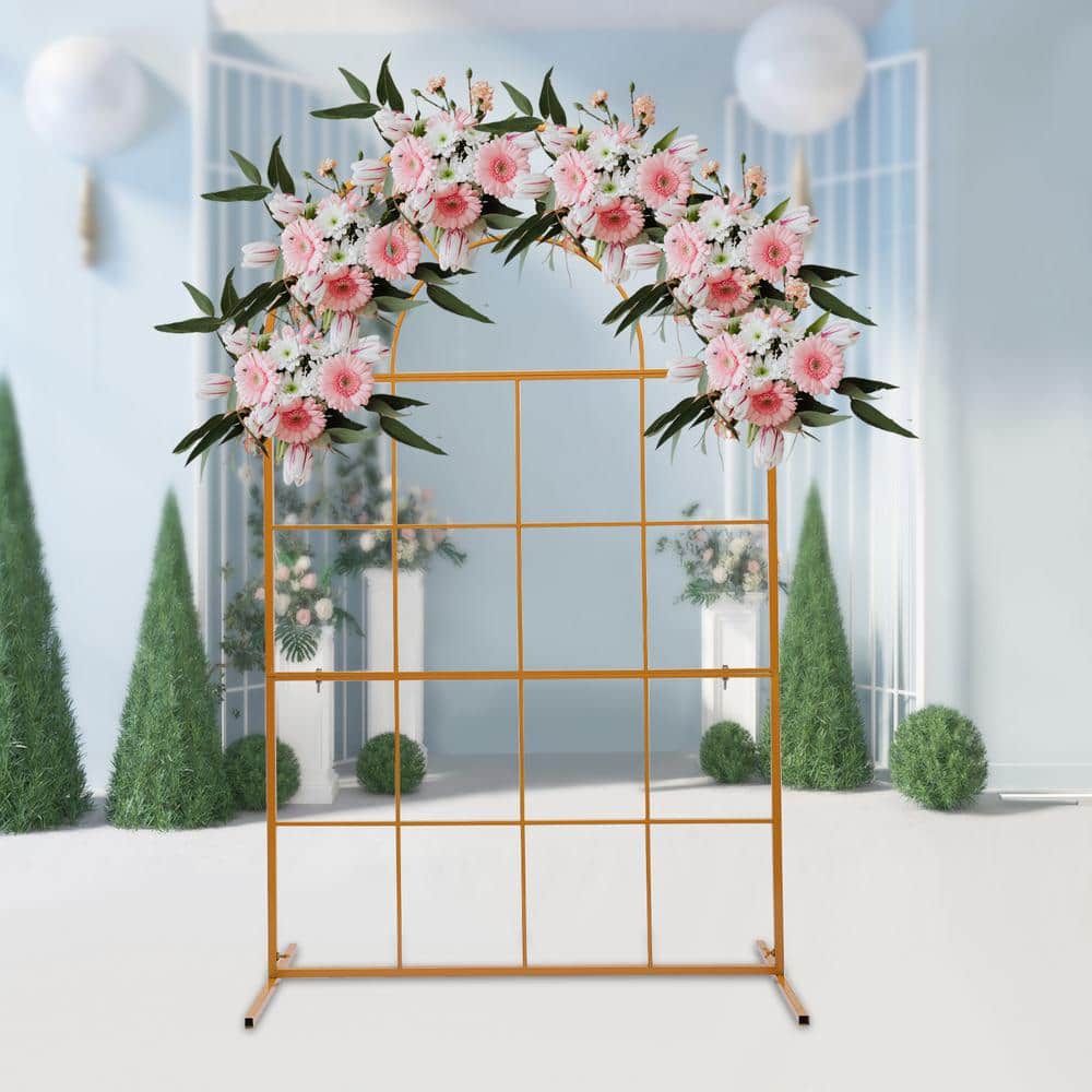 Gold Metal Arch Backdrop Stand for Parties and Weddings