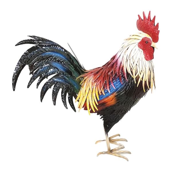 27 in. Tall Iron Painted Rooster "Chester"