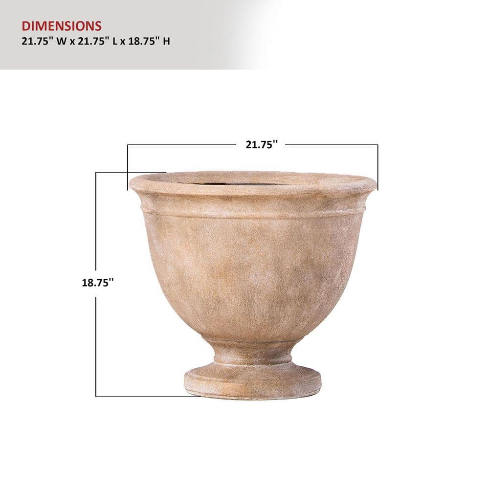 Delfina Tallow Fiberstone Large Outdoor Urn