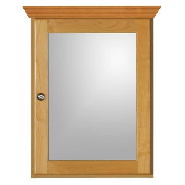 Ultraline 19 in. W x 27 in. H x 6-1/2 in. D Framed Surface-Mount Bathroom Medicine Cabinet in Dark Alder Ultraline 19 in. W x 27 in. H x 6-1/2 in. D Framed Surface-Mount Bathroom Medicine Cabinet in Dark Alder