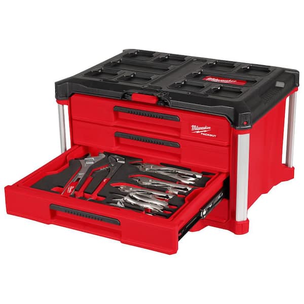 Milwaukee Hand Tool Set with PACKOUT 4 Drawer Tool Box (64-Piece