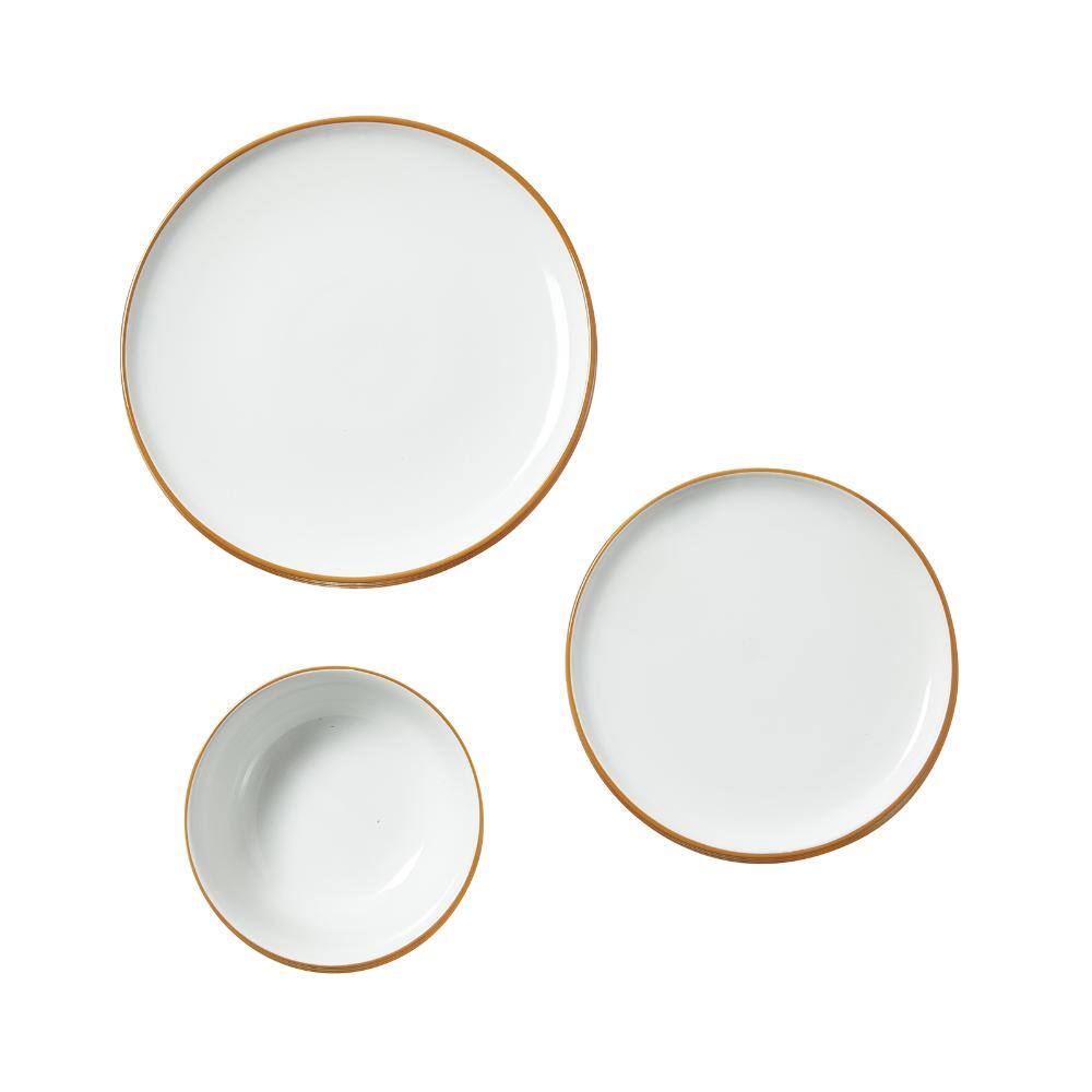 18 PCS White Dinnerware Set Ceramic Plates and Bowls Sets Service for 6 people price history on PriceWatchPro