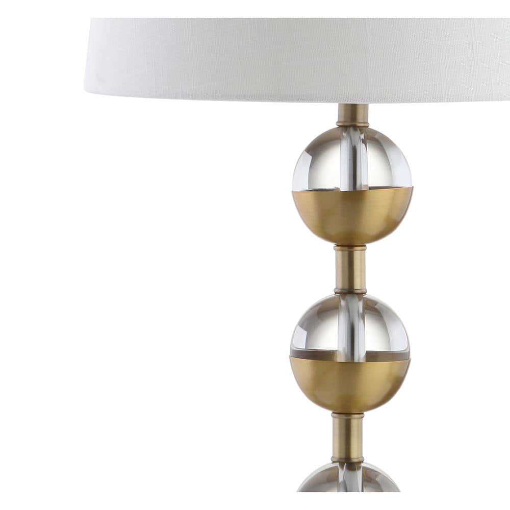 Avery 27.5" Crystal and Brass Gold Table Lamp Set