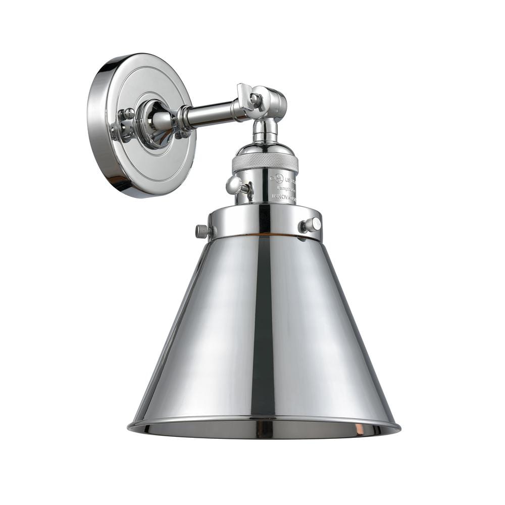 Appalachian 1-Light Polished Chrome Wall Sconce with Silver Metal Shade price history on PriceWatchPro