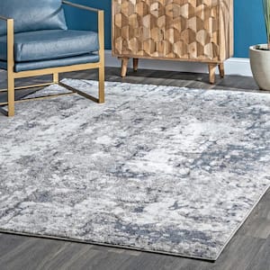 Mitchell Contemporary Abstract Silver 7 ft. x 9 ft. Area Rug