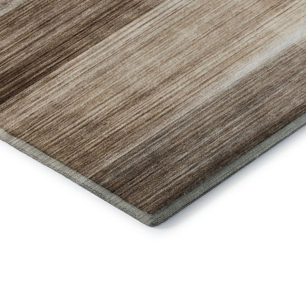 Mayfield Premium Machine Washable Abstract AMF2082 Brown 3 ft. x 5 ft. Area Rug