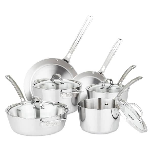 Viking Contemporary 3-Ply 10-Piece Stainless Steel Cookware Set