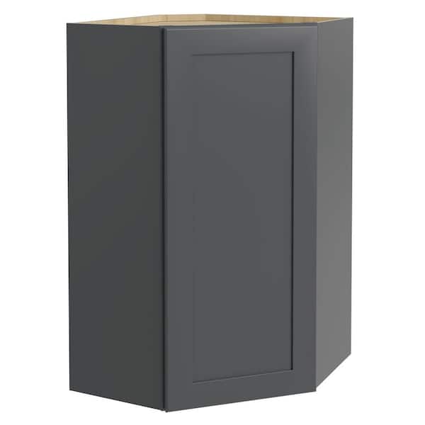 Home Decorators Collection Newport Deep Onyx Plywood Shaker Assembled Corner Kitchen Cabinet Soft Close 20 in W x 12 in D x 36 in H