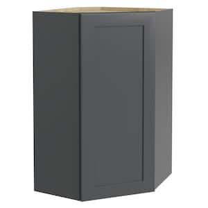 Newport Deep Onyx Plywood Shaker Assembled Corner Kitchen Cabinet Soft Close 24 in W x 12 in D x 42 in H