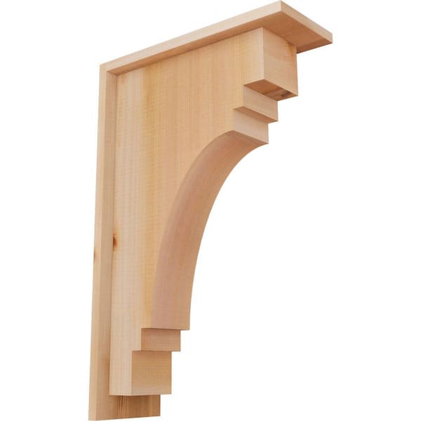 Ekena Millwork 5-1/2 in. x 14 in. x 22 in. Western Red Cedar Pescadero Smooth Corbel with Backplate