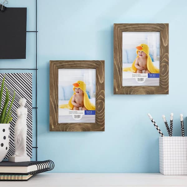 Woodgrain 3.5 in. x 5 in. Walnut Picture Frame (Set of 2)