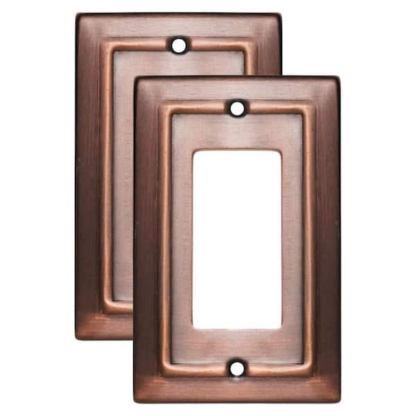 Architectural 1-Gang Antique Copper Decorator/Rocker Metal Wall Plate (2-Pack)